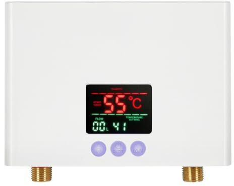Scaldabagno istantaneo,mini scaldabagno elettrico istantaneo,display a LED,Regolazione della temperatura a 3 livelli scaldabagno,scaldabagno da cucina 5,5KW [livello di energia A]