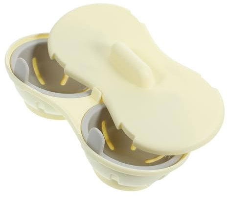 Garneck Cocedor De Huevos Para Microondas Reutilizable 2 Tazas Molde De Pp Grado Alimenticio Tapa Desmontable Apto Para Desayuno Al Vapor En Casa y Oficina