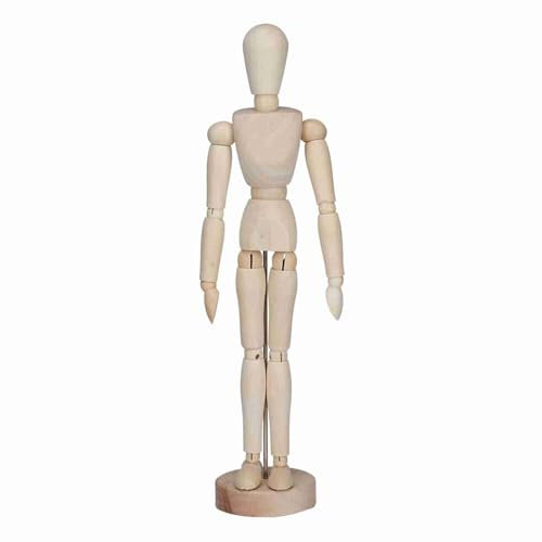 CHEOTIME Schaufensterpuppe aus Holz, Zeichenfigur, Modell, Künstlerpuppe, Holzkünstler, Zeichenpuppe, bewegliche Schaufensterpuppe mit Sockel und flexiblem Körper