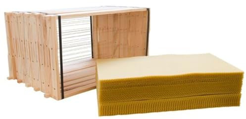 Kombi 140 Zander Rähmchen mit Hoff.-Seiten 477 x 220 mm +10 kg Mittelwände aus Bienenwachs im Zandermaß