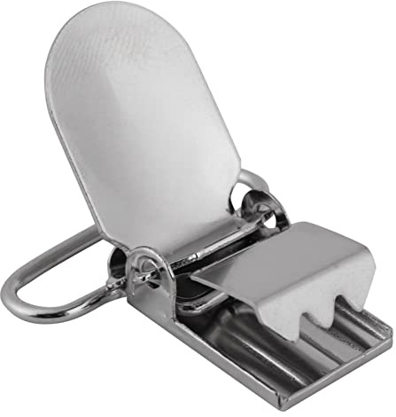 Haofy Silbermetall -HAUSPERS -Klammern Schnuller Clips Halter Reparaturteile Accessoire Metall -Hosenträger Clips Ersatz Schwere Robuste Verbindungsklammern Clips (25mm)