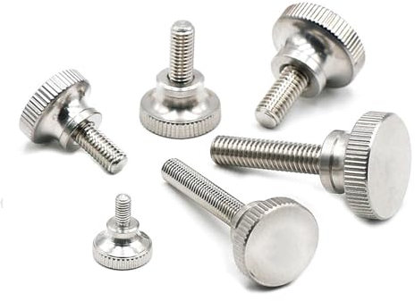 DQZRTUECA Bunte Rändelschraube Schraube anziehen, 1–5 Stück M2 M2.5 M3 M4 M5 M6 Rändelschraube aus Edelstahl 303 mit hohem Kopf, handfest anziehen(5pcs,M2.5x8mm)