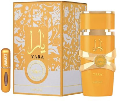 Parfum Yara Tous Original 100ML, Parfum Arabe pour Femme de Longue Durée, Eau de Parfum Importé de Dubaï, Inclut Vaporisateur Rechargeable 5ML, Fragrance Élégante et Sophistiquée (Yara Tous)
