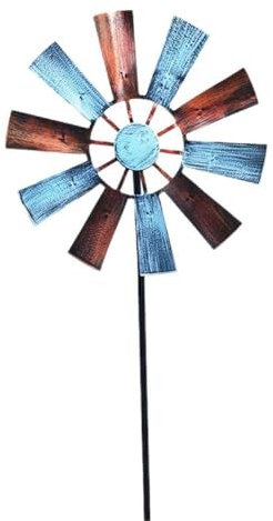 YXKJHH Moulin à Vent en Fer forgé pour Jardin, décoration sur Piquet, décoration pour Plantes, Moulin à Vent Rotatif, girouette, Moulin à Vent en Fer