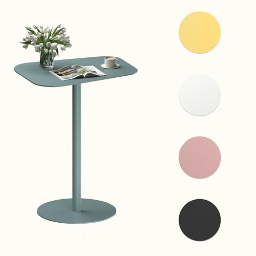 FLEXISPOT Beistelltisch Garten Metall, moderner Outdoor-Tisch für Balkon & Terrasse, Stabiler Sofatisch aus Stahl, 50 × 38 × 65 cm, in Mehreren Farben (Graublau)