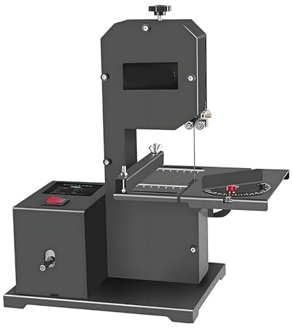 STIDEsknautic Sierra de Cinta de sobremesa Profesional 800W,con Mesa de Trabajo para Metal inclinable a 45°,Profundidad de Corte de 70 mm + Garganta de 90 mm,Cortes curvos y Rectos,1750 r/min