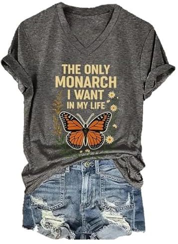 El único monarca Naranja Que Quiero en mi Vida Mariposa para Mujeres (Grises)