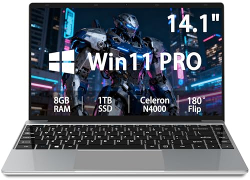 Kayoote Laptop Win 11 Pro de 14.1 Pulgadas para Estudiantes y Negocios, Celeron N4000 8+1TB con Pantalla HD, Wi-Fi, BT, computadoras portátiles para el Trabajo