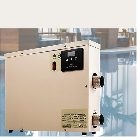 OUTFYT Calentador de Agua Digital eléctrico de 11KW, termostato, Calentador de Piscina, SPA, bañera de hidromasaje, calefacción de baño, Temperatura Ajustable,Calefacción eficiente