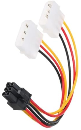 AMISENK Cable convertidor doble D de 4P a 6 pines para tarjeta gráfica, adaptador de corriente, tarjeta de video, accesorios de escritorio, fuente de alimentación GPU