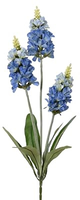 Decoris Künstliche Blaue Hyazinthe 13x67cm - Kunstblume mit DREI Blütenköpfen - Deko Blumen für Blumenarrangement Tischdeko - Frühlingsdeko Blumenschmuck - 1 Stück - Textil und Kunststoff