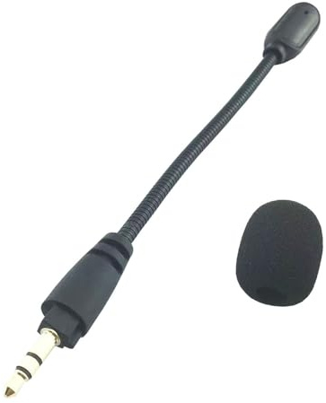 Nucelit Mikrofon ersättning för HS35 HS45 spelheadset, 3,5 mm mikrofonbom med skumskydd, avtagbart mikrofonheadset