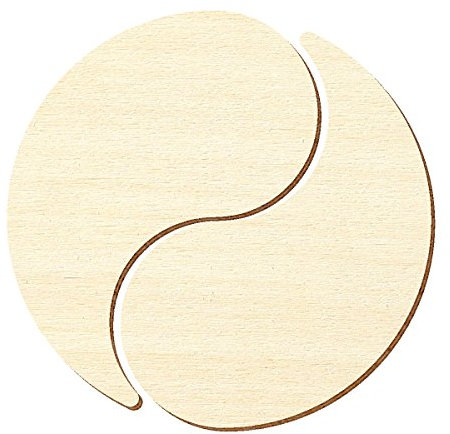 Tagli in compensato – Ying Yang – dimensioni a scelta – pioppo 3 mm, altezza x larghezza: 46 x 46 cm