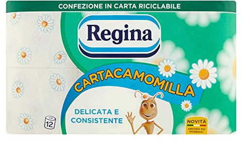 Toilettenpapier REGINA cartacamomilla – 2 Packungen mit 12 Rollen [24 Rollen]
