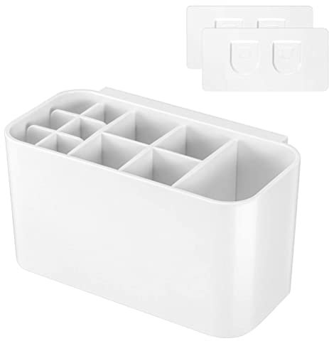 Healifty Zahnbürstenhalter – Badezimmer-Aufbewahrung, Organizer, multifunktionaler Zahnbürstenständer, 11 Fächer für elektrische Zahnbürste, Zahnpasta und 4 Zahnbürstenabdeckungen