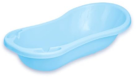 Lorelli Baby Badewanne 100 cm mit Ablagefächern, anatomische Form, Kunststoff hellblau