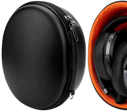 Geekria Shield Headphones Case Compatible with Sennheiser PXC 550-II, HD 450BT, MOMENTUM 3 Wireless, HD 458BT, Replacement Hard Shell Travel Carrying Bag with Cable Storage (Black)
