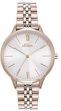s.Oliver Damen Analog Quarz Uhr mit Edelstahl Armband SO-4213-MQ