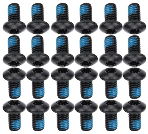 Alomejor 24-teilige Fahrrad Scheibenbrems Schrauben T25 Bunte Fahrrad Scheibenbremse Schrauben M5 x 10 mm / 0,4 Zoll Disc Rotor Bolt Set
