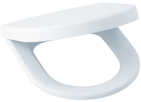 Gala Blue – Asiento Fijo para Inodoro en Blanco Brillo, Incluye Kit de Fijación y Bisagras de Acero Inoxidable, Color Blanco, Medidas 36 x 4 x 46 cm – Modelo G5148501