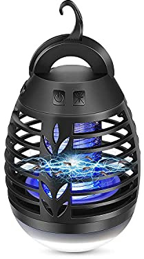 TDW 2021 Lámpara Antimosquitos, Lámpara Camping Antimosquitos, Asesino de Mosquitos Recargable portátil al Aire Libre 2 en 1 Impermeable Que acampa (Negro)