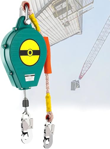 shengyi-Dispositivo de Seguridad Anticaídas Retráctil, 3-20m, Equipo Cuerda de Seguridad de Anticaídas Personal para Escalada Escape Seguro,Función de Doble Bloqueo, Carga: 150kg