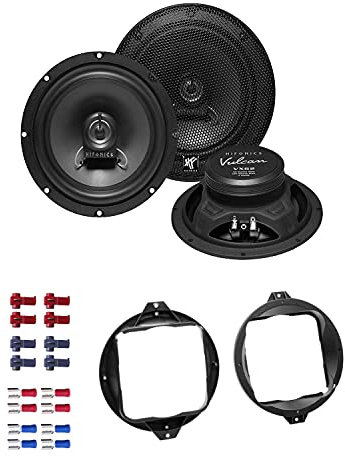 Hifonics VX 62 Lautsprecher mit Einbauset kompatibel mit Audi A4 (B5 8D) 1994-2000 Heckablage 360 Watt 165mm 2 Wege Koax
