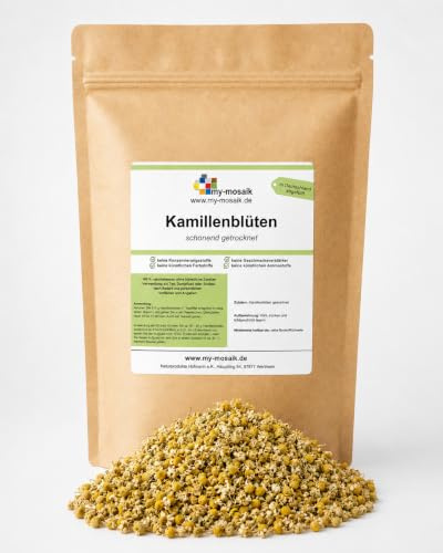 Kamillentee - ganze Kamillenblüten getrocknet - abgefüllt und kontrolliert in Deutschland (250g)