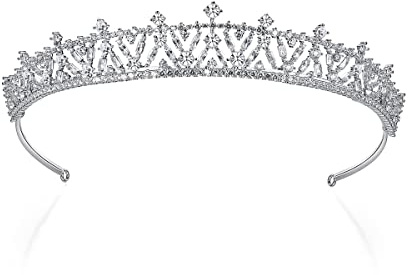 Zirkonia-Tiara für Hochzeit, Kristall-Braut-Kopfschmuck, Diadem für Mädchen, Abschlussball, Versammlungen, Haarschmuck, M, Kristall, Zirkonia