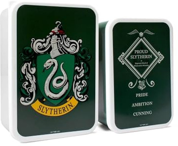 Harry Potter Slytherin - Fiambreras reutilizables para alimentos - Recipientes pequeños para almuerzo - Mercancía Slytherin - Plástico libre de BPA