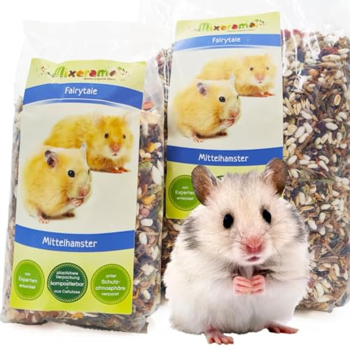 Mixerama Mittelhamster Fairytale - artgerechtes Hamsterfutter für Goldhamster Teddyhamster Mittelhamster ohne Pellets Kleintierfutter Alleinfutter