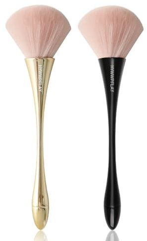 HYWWPFLAY - 2 Pieces Nail Powder Brush, Acrylic Brush Cleaner, Nail Brush for Removing Dust, Large Dipping Dust Brush