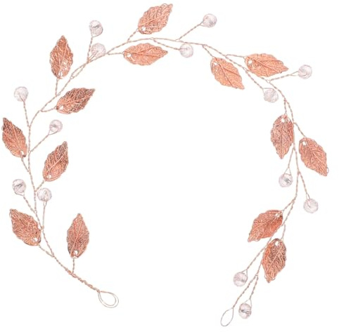 minkissy Hochzeit Braut Stirnband Blatt Haarranke Boho Kopfschmuck RosÉGold BlÄTter Haarband Hochzeit Haarschmuck Elegante Haarschmuck FÜR Frauen