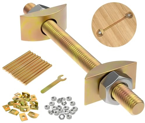 Mdkave Furniture Fastening Connectors: Secure Countertops, Butcher Blocks, Tables and Bed Frames with Bolt and Nut Hardware, Draw Bolts and Miter Bolts,Metric-M8(Yellow)