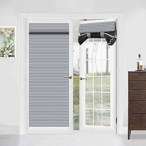 Muamar Fenstervorhänge für französische Türen, Sichtschutzvorhänge, 76,2 x 177,8 cm, Verdunkelungsschattierungen für Glastür, wärmeisoliert, 1 Panel, Grau