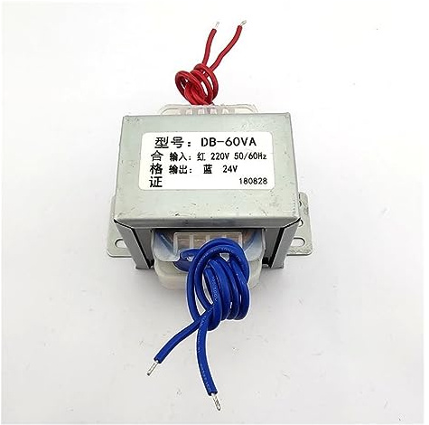 FUNTLY Transformador de Potencia Transformateur 220v 24v EI66 60W Transformador de Potencia DB-60VA 220V a 24V 2.5A AC 24V Fuente de alimentación
