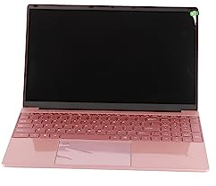 Aeun Laptop Rosa, Processore Quad Core con Sensore di Impronte Digitali 15,6 Pollici 6000 mAh 16 GB RAM 512 GB Rom Laptop da Ufficio Aziendale (16+512G Spina Europea)