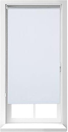 Relaxdays Thermorollo, ohne Bohren, Klemmfix, Kettenzug, 60x160 cm, Stoffbreite 56 cm, blickdichtes Klemmrollo, weiß