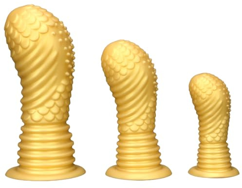 Jomyu Golden Silikon XXL Riesen Dildo mit Saugnapf Analdildo für Klitoris-Stimulation Frauen Vaginale Masturbation und G-Punkt-Massage Penis Buttplug für Frauen Männer Sexspielzeug (S)