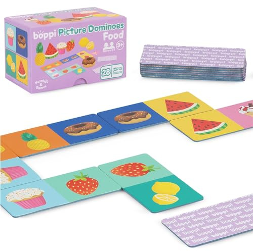 boppi Food Picture Dominoes Matching Game for Kids Age 3+