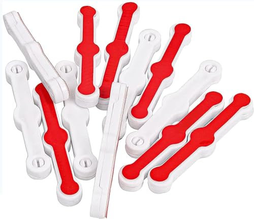 12 Stück Fliegengitter Fenster Clips Selbstklebende, Bildschirmfenster-Montageschnallen ohne Bohren, Insektenschutzgitter für Küche Balkontür Insektenschutz (red)