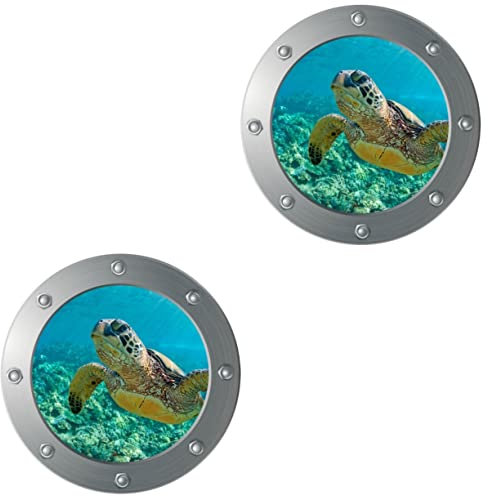 Uonlytech 2stücke Schildkröten Wandtattoos Für Kinderzimmer Wasserdichte Wandsticker Zur Dekoration Von Wohnräumen Schlafzimmern Und Badezimmern Für Glatte Oberflächen Wie Wände