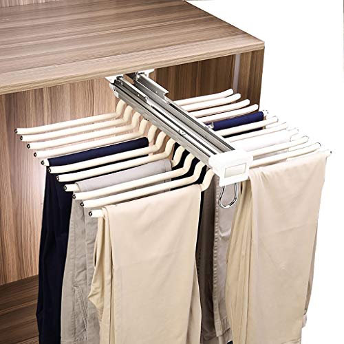 SIBEG Weißer ausziehbarer Hosenständer-Organizer, Hosenbügel mit gedämpfter Gleitschiene, 22 Hosenständer für Kleiderschrank mit Einer Tiefe von 47 cm