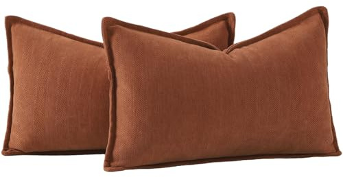 MADIZZ Texturerade Chenille Rost Kuddfodral Set med 2 St Supersoft Dekorativa Kuddfodral Boemiska Kuddöverdrag Modern Hem Dekor för Soffa Sovrum 30x50 cm
