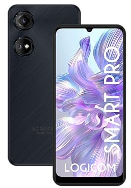 Logicom - Smart Pro - Smartphone 4G Débloqué - Écran 6,7’’ HD - 128Go + 256-6Go RAM - Android 14 - Double SIM - Batterie 5000mAh - USB-C - Wi-FI - 5G - Reconnaissance Faciale - Caméra 50 + 13MP