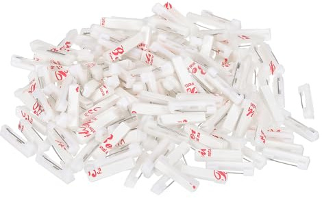 PATIKIL 200Pcs Épingles De Sécurité, 22mm Épingles De Sécurité Autocollantes Épingles De Barrette Épingles De Badge Épingles D'Étiquette en Gros Petit avec Adhésives À Artisanat, Blanc