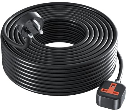 Aubiwe 10 Meters Extension Lead Outdoor, Heavy Duty Extension Cord with One-Piece Moulded Design Plug And Cable, Leak-Proof Single Plug Socket 13A, Weatherproof for Garden, Garage, Workshop Use Black