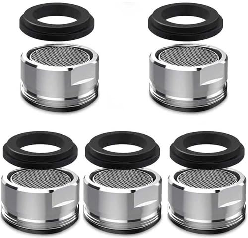 Lot de 5 percolateurs de robinet - Aérateur de rechange - Bec mâle en laiton - Aérateur fileté avec joint d'étanchéité - Durable et facile à nettoyer - Idéal pour les tuyaux d'eau et les narguilés