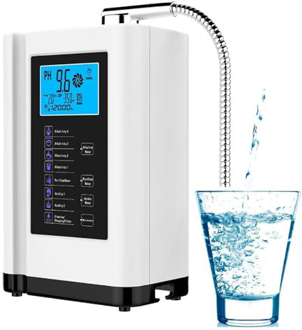 Ionizador De Agua, Máquina Purificadora De Agua Máquina De Agua ácida Alcalina De Ph 3,5-10,5, Filtro De Agua Alcalina Para El Hogar Con 7 Configuraciones De Agua, Inteligente,White