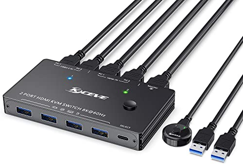 Switch KVM HDMI USB 3.0 per 2 computer, 1 monitor